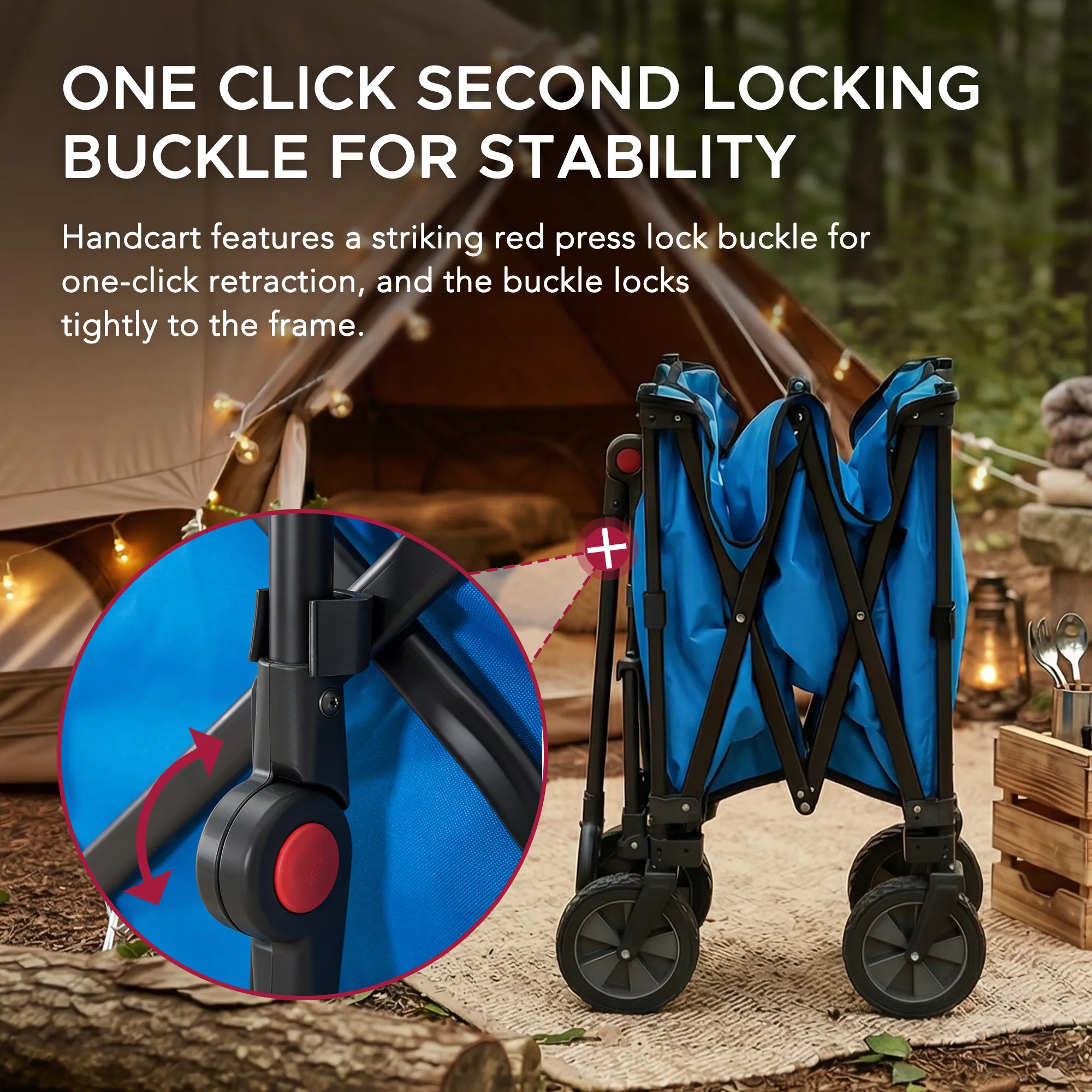 Rover Heavy-Duty Collapsible Folding Utility Wagon 255L - All-Terrain Black - Image 6