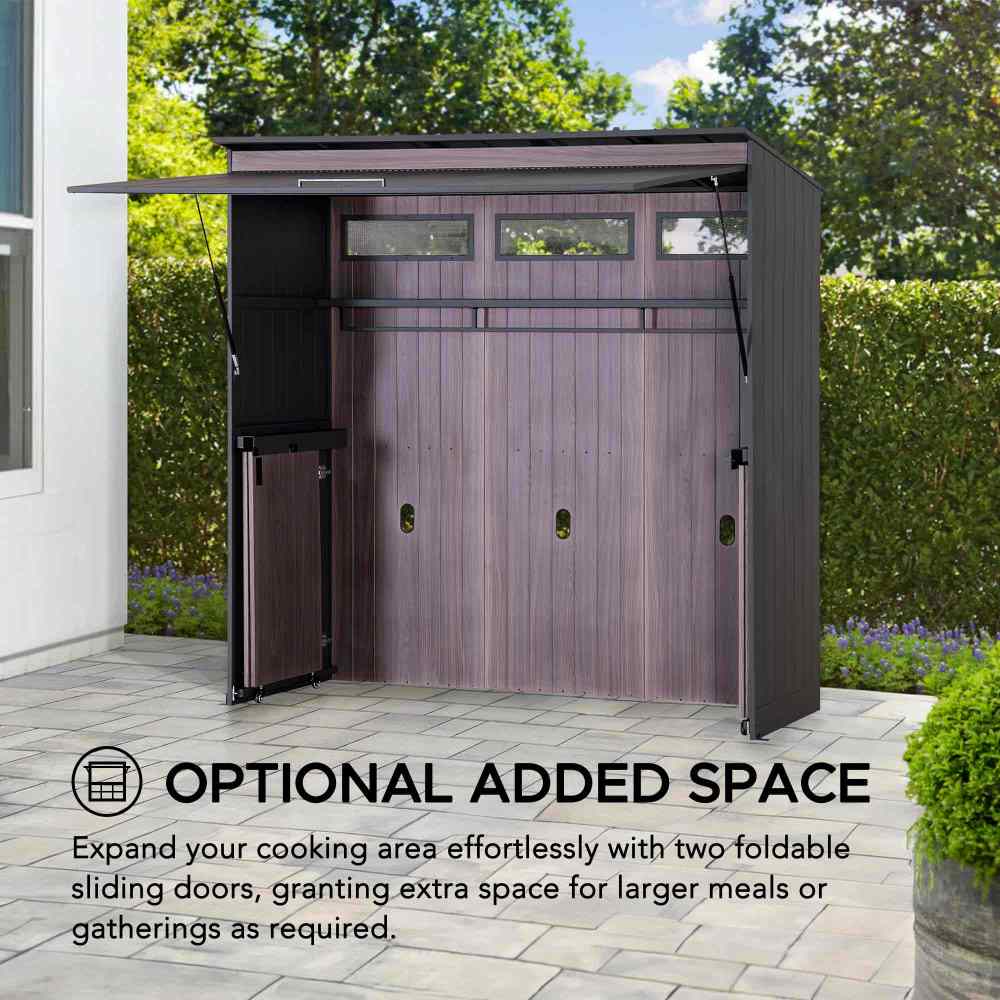 Fortis Compact Outdoor Kitchen Utility Shed 7' x 3' - Image 8