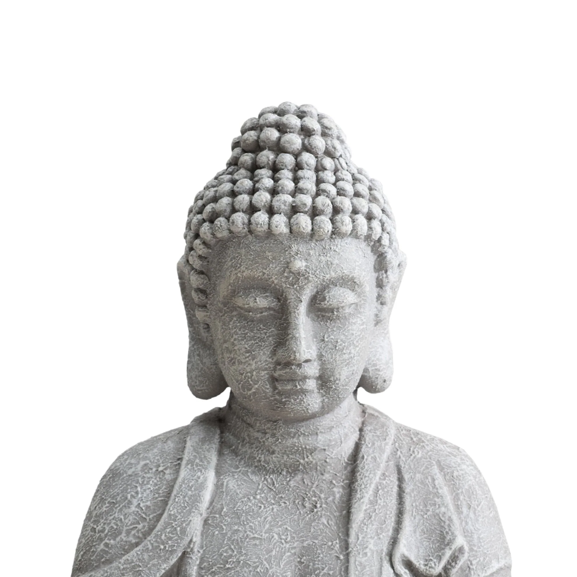 Serenity Meditating Buddha Statue 20" - Weathered Stone Gray - Image 8