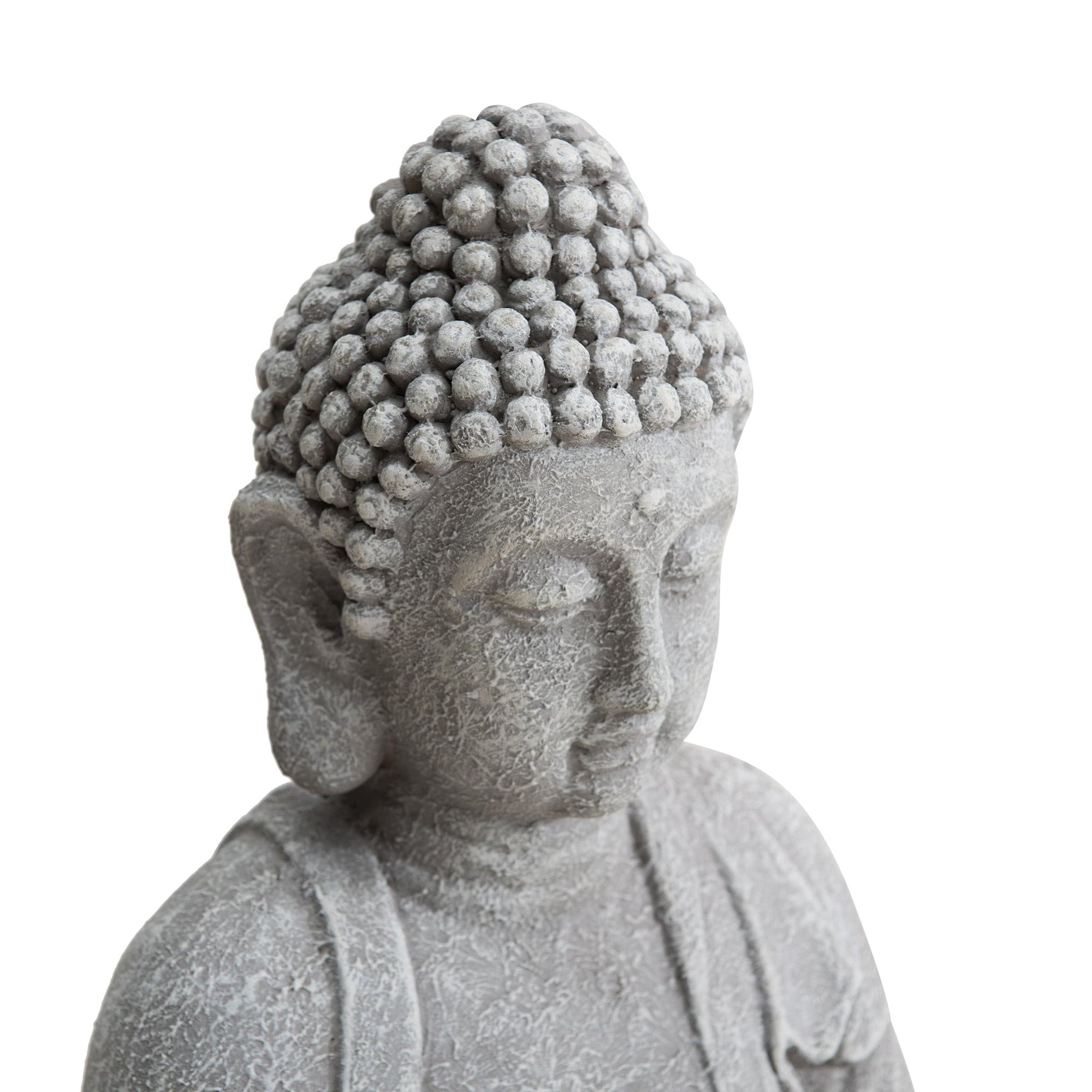 Serenity Meditating Buddha Statue 20" - Weathered Stone Gray - Image 9