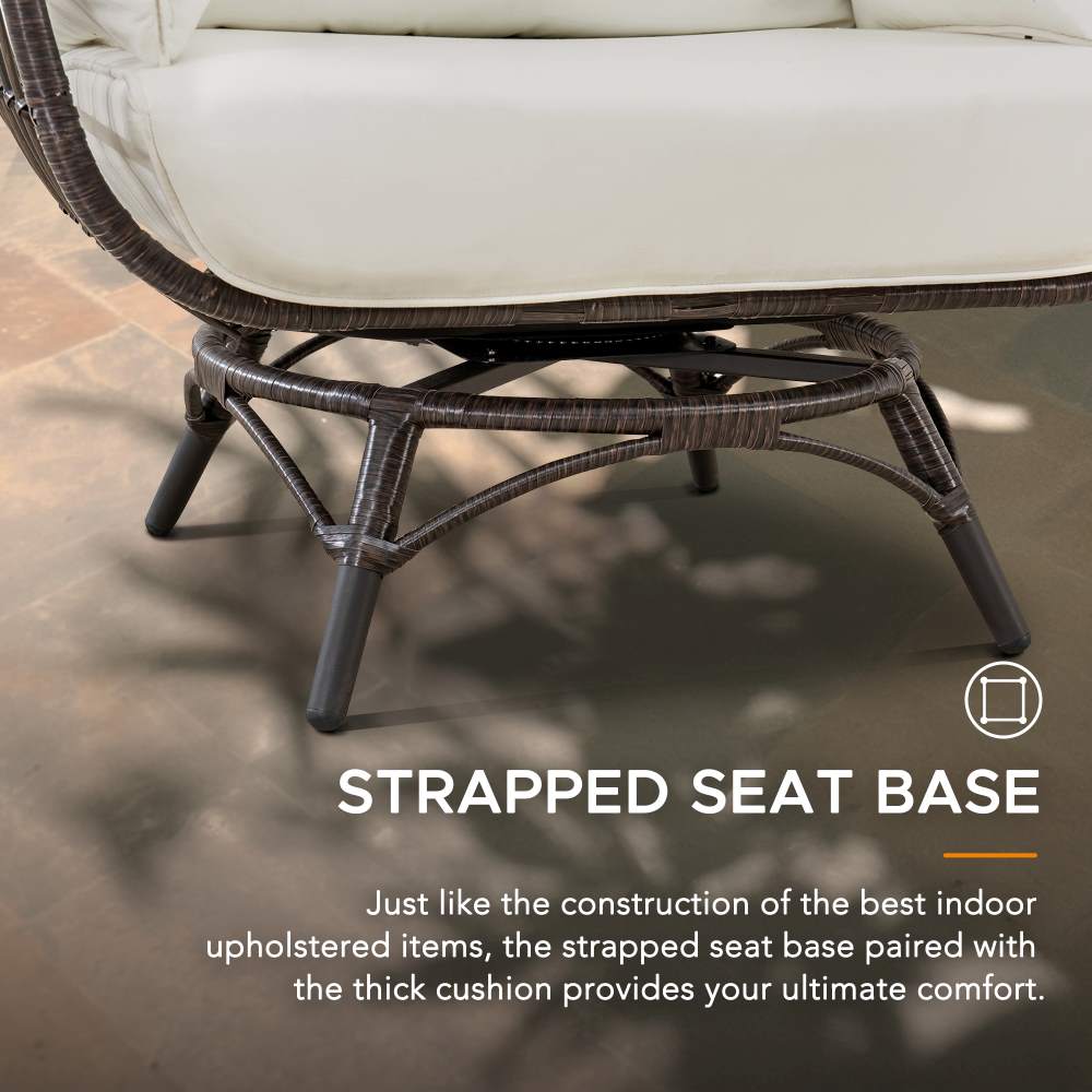 Solis Swivel Egg Cuddle Chair - Charcoal Gray & Oatmeal - Image 10