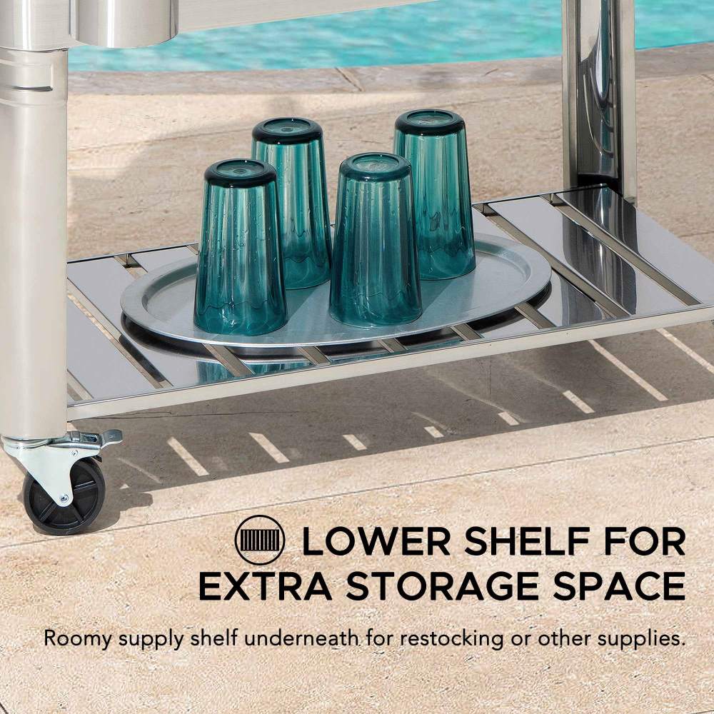 Oasis Stainless Steel Rolling Ice Chest 80 Qt - Image 5