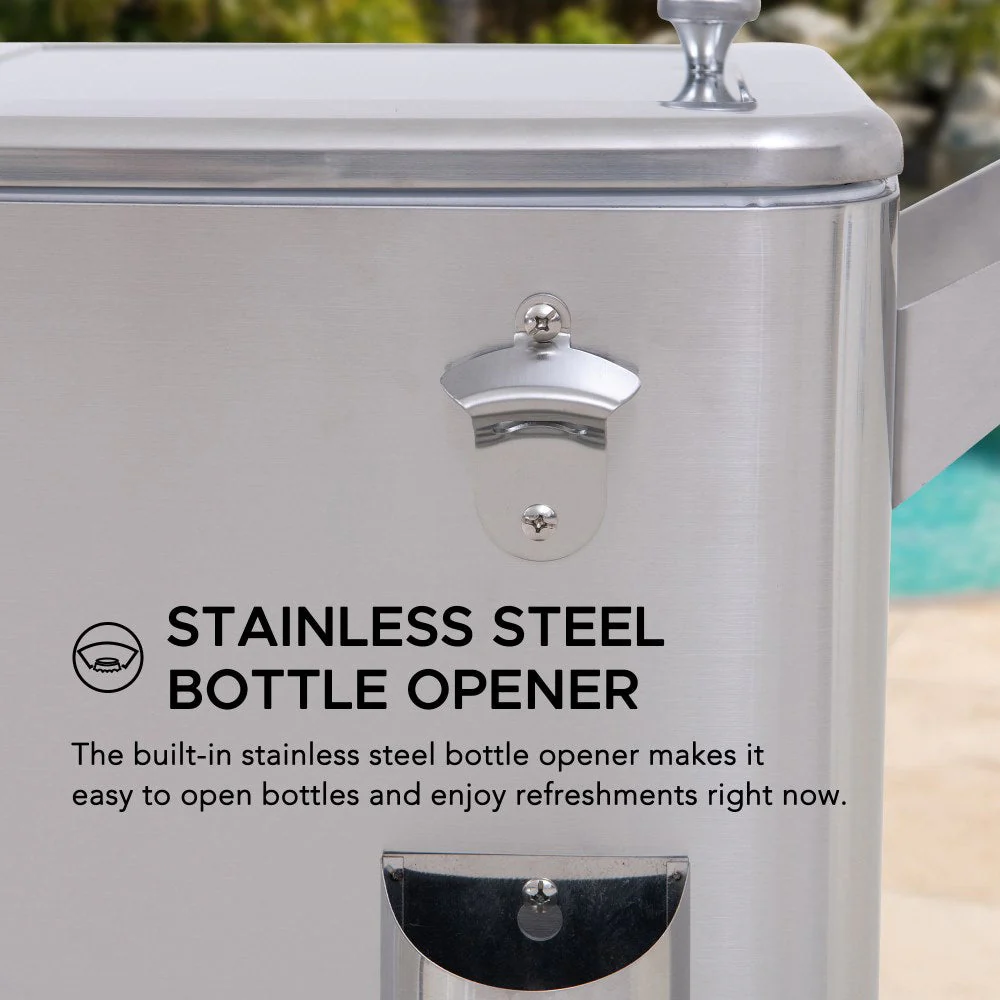 Oasis Stainless Steel Rolling Ice Chest 80 Qt - Image 8