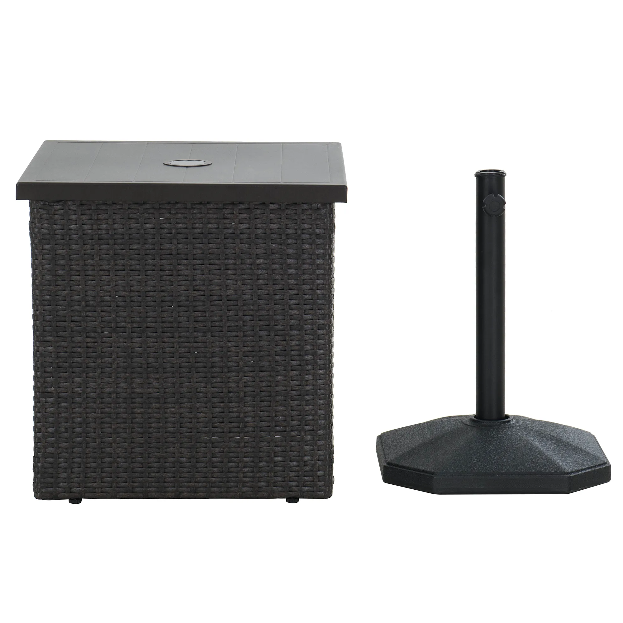 Combination Umbrella Stand Side Table - Brown - Image 2