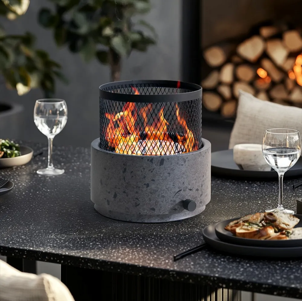 Horizon Smokeless Adjustable Flame Tabletop Propane Fire Pit 10"