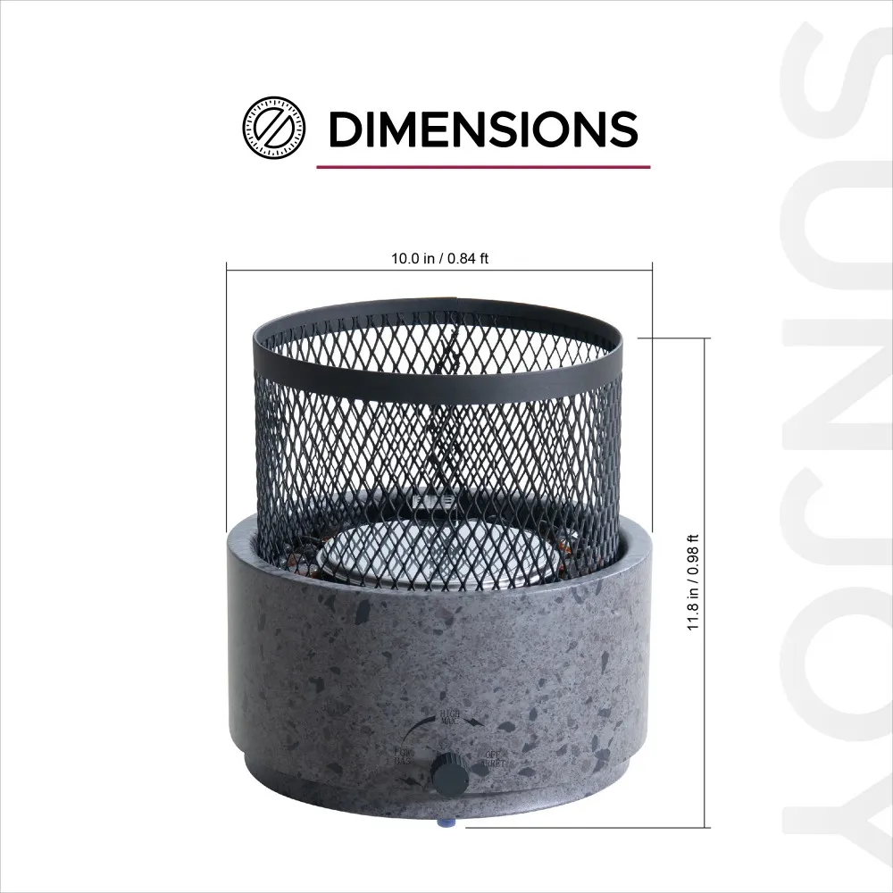 Horizon Smokeless Adjustable Flame Tabletop Propane Fire Pit 10" - Image 3