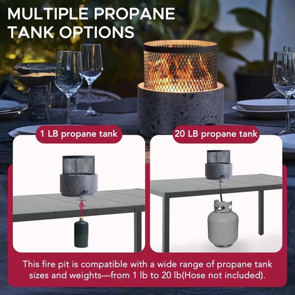 Horizon Smokeless Adjustable Flame Tabletop Propane Fire Pit 10" - Image 6