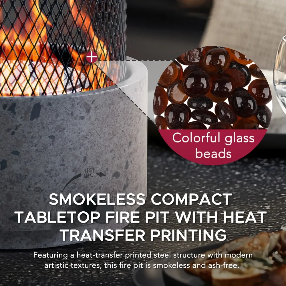 Horizon Smokeless Adjustable Flame Tabletop Propane Fire Pit 10" - Image 8
