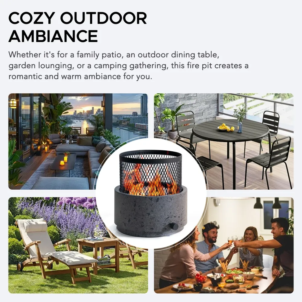 Horizon Smokeless Adjustable Flame Tabletop Propane Fire Pit 10" - Image 9