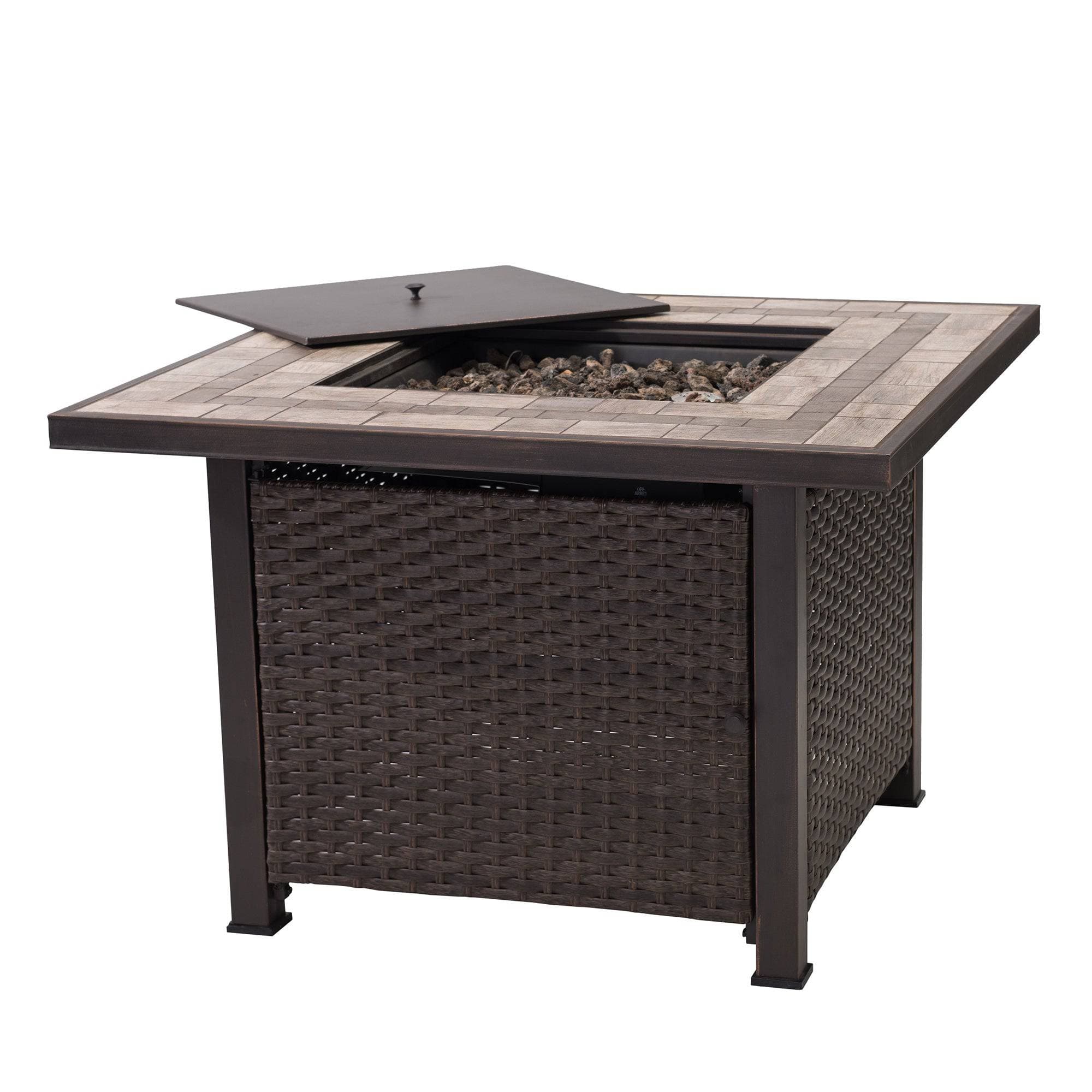 Hearth Tile-Top Propane Fire Pit Table 38" - Mosaic Ceramic - Image 10