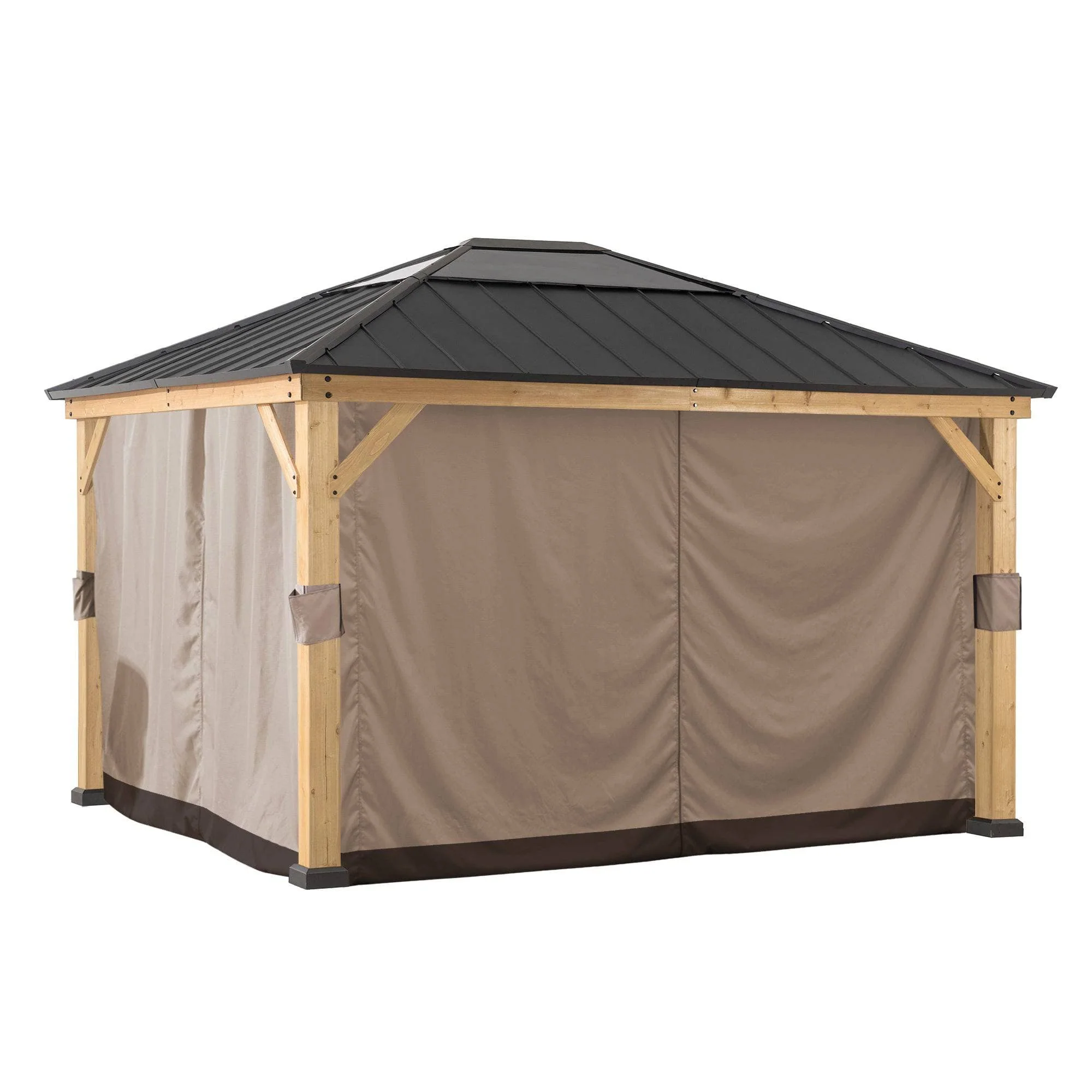 Gazebo Curtains and Mosquito Netting for 13 ft. x 15 ft. Wood-Framed Gazebos - Image 3