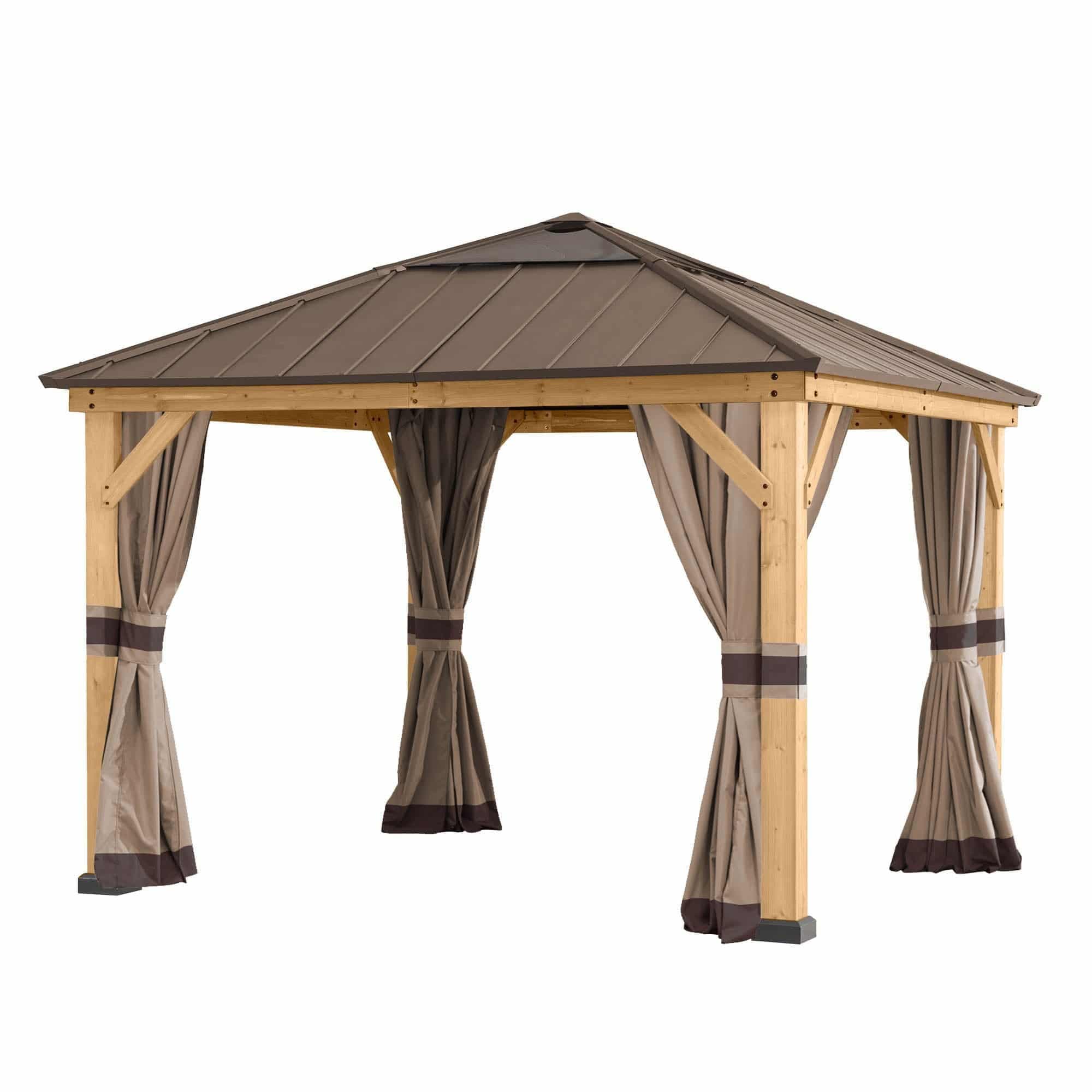 Gazebo Curtains for 11 ft. x 11 ft. Wood-Framed Gazebos